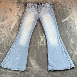 Hollister Jeans Womens 6R Blue High Rise Vintage Flare Slit Soft Stretch 27x30